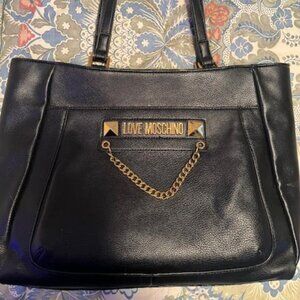 New LOVE MOCHINO Shoulder Handbag Red Interior